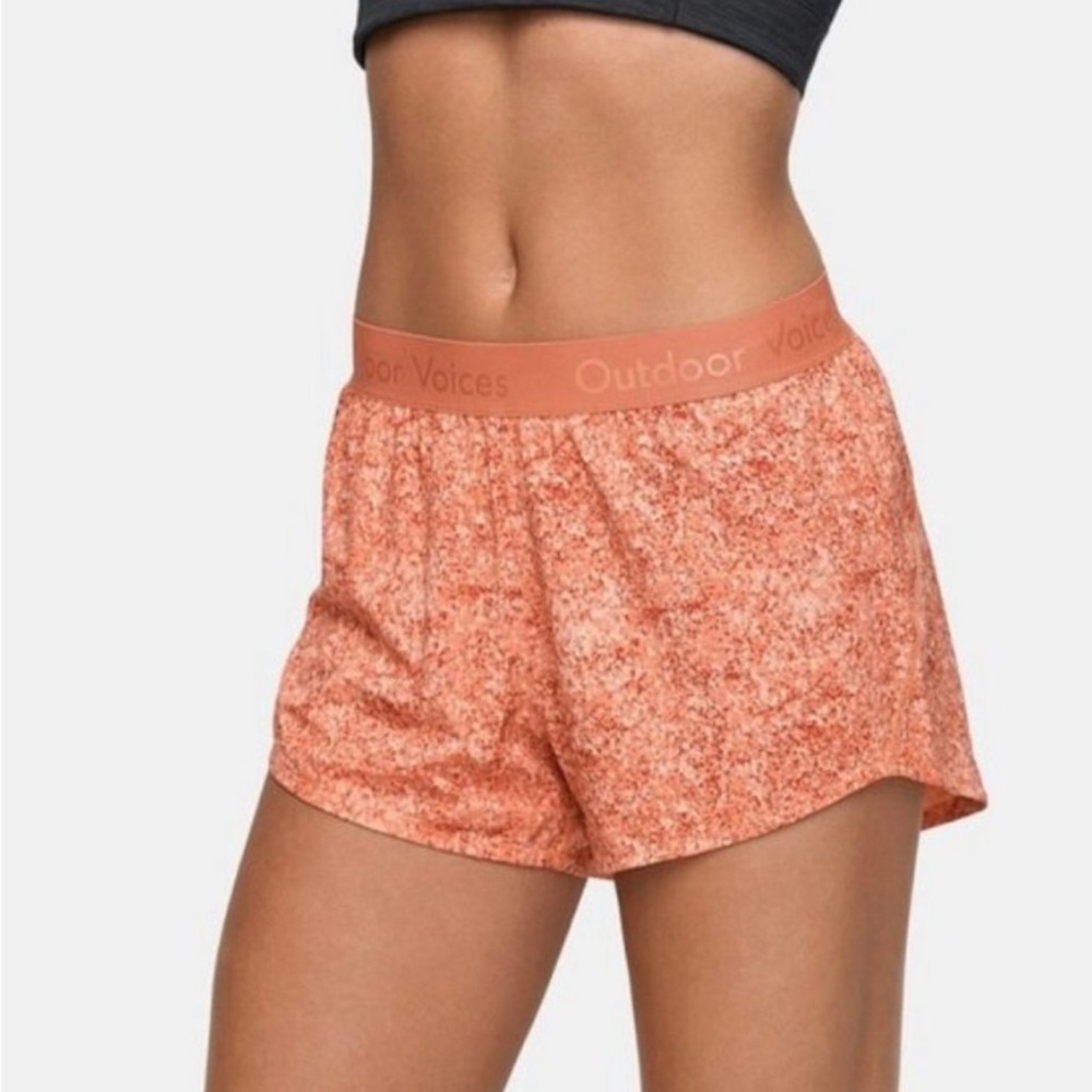 Outdoor Voices Orange Athletic Shorts with Elastic Waistband